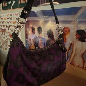 Stylish Purple Leopard Print Women's Bag